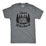 Mens Just Hitched Tshirt Funny Newl