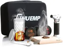 ONUEMP Cocktail Smoker Kit with Torch, Old Fashioned Smoker Kit with 5 Flavor Wood Chips, Drink Infuser, Smoke Top, Whiskey Bourbon Gifts for Men Dad Husband Father's Day (Without Butane)