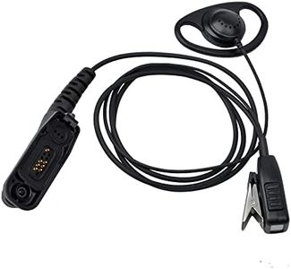 HYSHIKRA Oreillette en forme de D, PTT avec microphone, casque radio multi-broches compatible avec Motorola Mototrobo DP3400, DP3600, DP3401, DP3601, DP4400, DP4401 DP4600, DP4800, DP4801