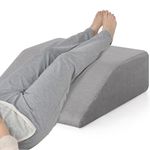 COSTWAY Leg Elevation Pillow, Wedge Memory Foam Support Cushion with Washable Cover, Improve Circulation & Reduce Pain, Bed Leg Rest Pillow for Post Surgery, Reading, Sleeping (Grey, 60x55x20cm)