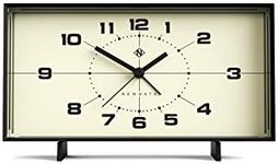 NEWGATE Wideboy - Retro Inspired Alarm Clock - Analogue Alarm Clock - Bedside Alarm Clock - Battery Alarm Clock - Silent Alarm Clock - Desk Clock - Office Clock (Cream Dial)