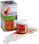 MOOM - Glaze Waxing Kit with Lavender, 6 oz Jar Sugar Wax Kit with 18 Reusable Fabric Strips, Alternative to Wax Strips & Laser Hair Removal for Women/Men, For Whole Body, Bikini & Face