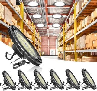 CLLIGHTING UFO LED High Bay Light 300W 6Pack, Upgraded 48,000LM(160LM/W), IK10 High Bay LED Shop Light 0-10V Dimmable for Warehouse, Factory, Barn, 5-Year Warranty