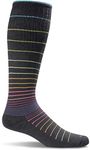 Sockwell Women's Circulator Compression Socks, Medium/Large, Black Stripe