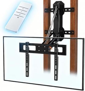 WHYFONE Motorized TV Mount with Remote for 32 to 85 inch Screen up to 88 lbs, Electric TV Mount Drop Down 17.7” Height-Adjustable on Fireplace, Max VESA 600x400mm, 16" Wood Stud/Brick/Concrete Wall