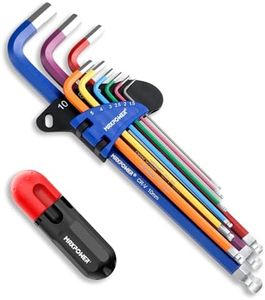 MAXPOWER Juego de 9 piezas llaves Allen, juego de llaves hexagonales SAE y juego de extremo de bola de brazo extralargo métrico con mango en T