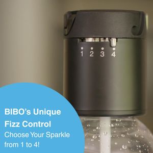 BIBO Sparkling Water Maker Bundle – 60L CO2, 4 BPA-Free Bottles, Black