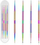 Nail Dotting Tool, 4 PCS Professional Nail Art Dotting Tool Stainless Steel Dotting Pen Tool Nail Art Kit for Painting Nail Design Pattern Embossing Art Dot Tools Rhinestone Picker Tool Pottery Tool