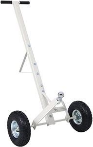 SLifet Adjustable Trailer Dolly, Steel Trailer Mover with 44" Extra-Long Handle & 600 Lbs.Max Capacity & Pneumatic Tires & Mounting Accessories, Boat Trailer Dolly with 1-7/8" Balls White