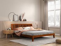 Nilkamal SLEEP Acacia Luxurious Queen Size Wooden Bed, Hardwood with Sturdy Construction & Easy to Assemble (78 x 60, Brown)