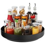 Ovicar Lazy Susan Turntable Organizer - Rotating Spice Rack Metal Lazy Susan for Cabinet Pantry Kitchen Countertop Bathroom Refrigerator Table Storage,11 inch (13inch Black)