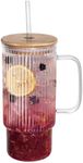 erichbow 32oz Ribbed Glass Cup with