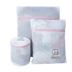 HOKIPO Premium Dual Layered Mesh Bags for Laundry Clothes Washing Bag, Pack of 3 (White) - AR2152