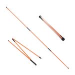 Golf Alignment Sticks 2 Pack Collapsible Trainer Practice Rods Training Equipment with Handy Storage Tube Case for Men Women Golfer Aiming Putting Full Swinging Posture Corrector (Orange)