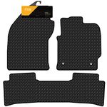 FSW - Tailored Car Mats - Corolla Hybrid 2018-Onwards MK12 Estate - HEAVY DUTY 3mm Rubber Anti Slip Mat - Waterproof, Non Slip Car Floor Mat - Clips & Anti Slip Backing - 3 Rubber Mats Set