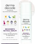 Derma Decode Retinol Night Serum for Face - 0.5% Retinol, 3% Peptides, 5% Niacinamide, 1% Hyaluronic Acid, Anti-Aging Serum for 30+ & 40+ - Ideal for Oily, Dry, Sensitive Skin - 30ml Airless Pump