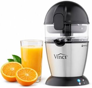 Vinci Hands Free Electric Citrus Juicer, 1-Button Juicer Machine, Orange Lime Grapefruit Lemon Squeezer, Easy to Clean Orange Juicer Squeezer, Black/Stainless Steel