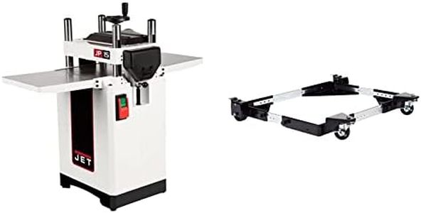 JET JWP-15BHH, 15-Inch Planer, Helical Cutterhead, 3HP, 1Ph 230V (722155) & JMB-UMB Universal Mobile Base, 18" x 18" to 28" x 28" (708118)