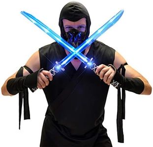 Deluxe Ninja LED Light up Sword with Motion Activated Clanging Sounds (2-Pack)