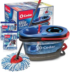 O-Cedar EasyWring RinseClean Microfiber Spin Mop & Bucket Floor Cleaning System with 2 Extra Refills