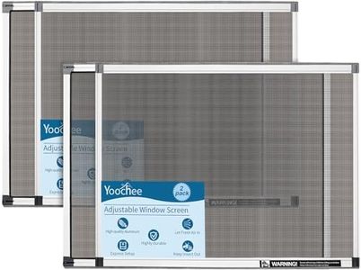 Yoochee Expandable Window Screen, 2 Pack Adjustable Window Screen(18" H x 25" - 49" W) - Large Replacement Window Screens with Frame, Durable Replacement Screen for Window