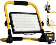 LED Work Light, 100W 6500K Bright Construction Light with Stand, 10000LM IP66 Waterproof Flood Lights Outdoor, 13.1ft 4M Cord with Plug, Portable Working Lights for Job Site Car Repairing Workshop