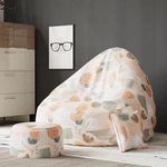 ComfyBean Bag With Beans Filled Xxxxxl Bean Bag- Full Printed Bean Bag Sofa With Cushion & Footrest -Official : Oreka Home Bean Bag -Comfort Level : Advanced (Theme: Celestial Inspirations) Multicolor