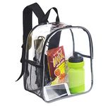 Clear School Backpack, Transparent See Through Backpack with Reflective Stripes for Work, Travel, Concert, Sports