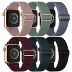 Stretchy Solo Loop Bands Compatible with Apple Watch Band 38mm 40mm 41mm 42mm 44mm 45mm 46mm 49mm, Braided Elastic Nylon Women Men Straps for iWatch Ultra 2, Ultra, Series 10/9/8/7/6/5/4/3/2/1/SE