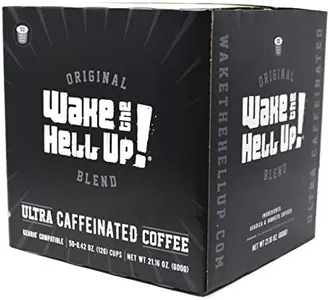 Wake The Hell Up! Dark Roast Single Serve Coffee Pods | Ultra-Caffeinated Coffee For K-Cup Compatible Brewers | 50 Count, 2.0 Compatible