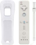 Kuyotine Wireless Controller for Wii, Wii U Wii Controllers, Video Game Gamepads, Replaceable Remote Game Controller with Silicone Case and Wrist Strap (White)