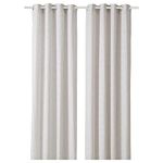 Ikea Modish Curtains 1 Pair White/Orange 145x300 cm (57x118 ) - Sold by Bunnings Home, Multicolor