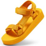 Dodow Women's Sport Athletic Sandals Walking Hiking Sandals Summer Beach Outdoor Water Sandal Yellow 6