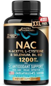 NAC Supplement | Selenium | B6 | B12 - Antioxidant, Immune Support - N Acetyl Cysteine 600 mg per Capsule, 1200 mg per Serving - Made in USA - Non-GMO, Gluten-Free, Vegan - 240 Caps, 4 Month Supply