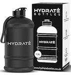 HYDRATE XL Jug 1.3 Litre Water Bottle - BPA Free, Flip Cap, Ideal for Gym - Colour Options - Matte Black