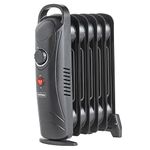 VonHaus Oil Filled Radiator 6 Fin – Oil Heater Portable Electric Free Standing 800W for Home, Office, Any Room – Adjustable Thermostat, Carry Handle, Lightweight, 1.5m Power Cable – 2 Year Warranty