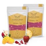 TeaNOURISH Sparkling Sangria | CAFFEINE-FREE Herbal Tea | Refreshing and Fruity | 100% Natural Apple, Strawberry, Mango, Pineapple, Hibiscus - 3.53oz/100g (Pack of 2)