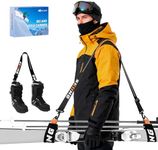 Mellbree Ski Carrier Strap, Ski Strap and Pole Carrier for Easy Transportation of Your Skiing Accessory, Pole, Skimate and Boot, Adjustable Size - Feel Comfortable Walking to and From the Mountain