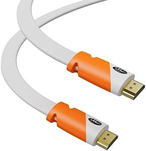 Ultra Clarity Cables Flat HDMI Cable 25 ft (2-Pack) High Speed HDMI Cable (7.6m) Flat Wire - CL3 Rated, Supports, 4K, 3D, HD, 2160p, 1080p, Ethernet with Audio Return (Latest Standard) - 25 Feet