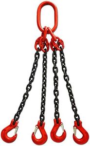 Chain Sling 2/5Inch X 5 Ft 6614lb 4 Leg with Sling Hooks and Adjusters Grade 80Alloy Steel Engine Chain Hoist Lifts【3 Ton】