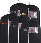 Personalized Garment bag for Hanging Clothes and Travel- Custom Black Suit Bags for Closet Storage with 2 Mesh Pockets for Men & Women - Ideal for Wedding Dress Garment Bag Storage with Carry Handle