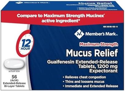 Member's Mark Mucus Relief Maximum Strength Guaifenesin 1200mg, 56 Tablets