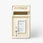 Assorted Collections Post Box Classic Ivory Large Letter Box Lockable With 2 Keys, Pole Mounted Heavy Duty Cast Iron Mail Box for Home Weatherproof Mailbox Easy To Install, 44 x 24 x 25 cms, 12.8 kg