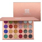 24 Color Pressed Glitter Eyeshadow Palette Metallic Highly Pigmented Shimmery Waterproof Long Lasting