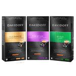 Davidoff Prestige Espresso Intense Roast, Style Lungo, and Elegance Espresso Gentle Roast, 3 x 55 g