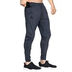 BROKIG Mens Lightweight Gym Jogger Pants,Men's Workout Sweatpants with Zip Pocket(Dark Grey, Large)