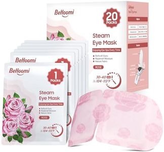 BeHoomi 20 Packs Steam Eye Mask, Heated Eye Mask Warm Compress for Eyes, Disposable Self Heating Steam Mask for Home, Sleep, Spa, Travel Essentials & Relaxation Gifts for Women (Rose)