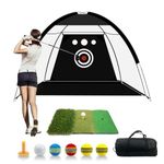 Golf Practice Net 10x7Feet (300x200cm) with Hitting Mat set Training Chipping Aid Nets with Nylon Target