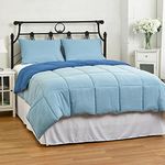 Cozy Beddings 2-Piece Reversible Down Alternative Mini Comforter Set with Anti-Microbial Finish, Twin, Royal Blue/Light Blue