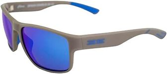 Epoch Eyewear Charlie Sport Motorcycle Sunglasses Grey Frame with Blue Mirror Polarized Lens